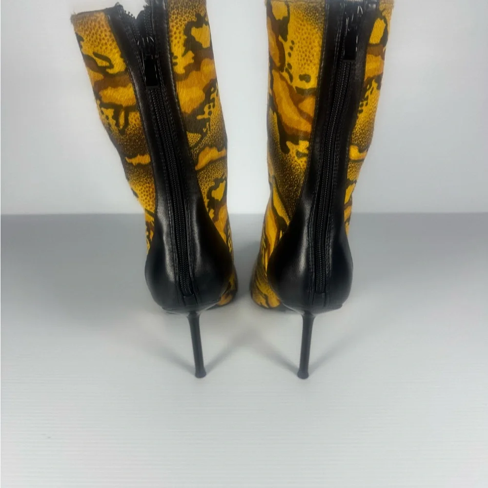 Azalea Wang Oliver’s Yellow & Black Lace Up Stiletto Size 7 Statement Heels - Picture 6 of 9